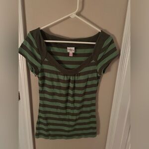 Striped Green Women's Top